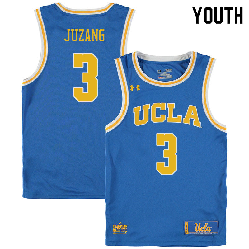 Youth #3 Johnny Juzang UCLA Burins College Basketball Jerseys Sale-Blue